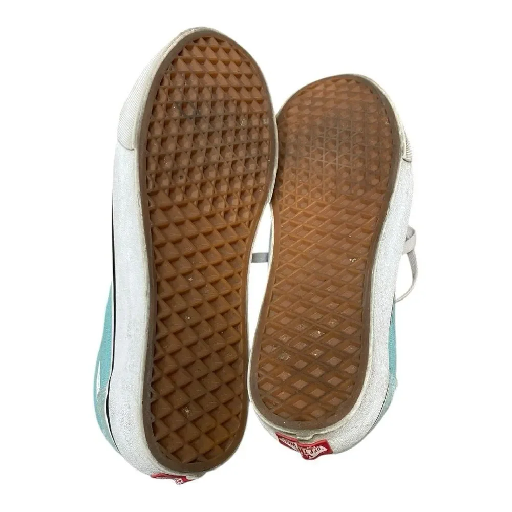 Vans Old Skool Suede Toe Aqua Teal Blue Size 9.5